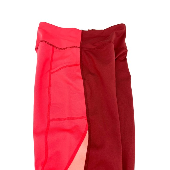 Ideology Womens High Rise Pink Yoga Running Gym Colorblock 7/8 Leggings - Picture 5 of 5